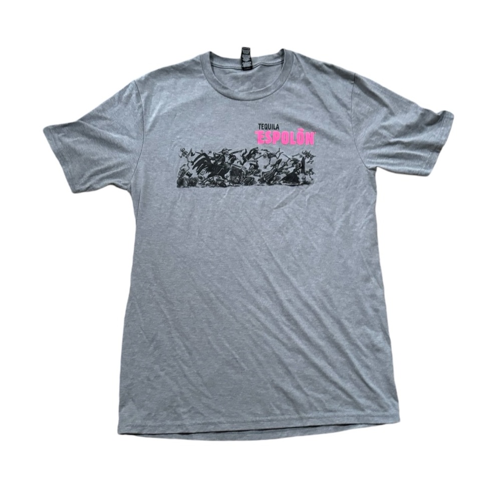 Espolon Tequila Promotional Gray Cotton Blend Unisex T-Shirt Tee Size Medium